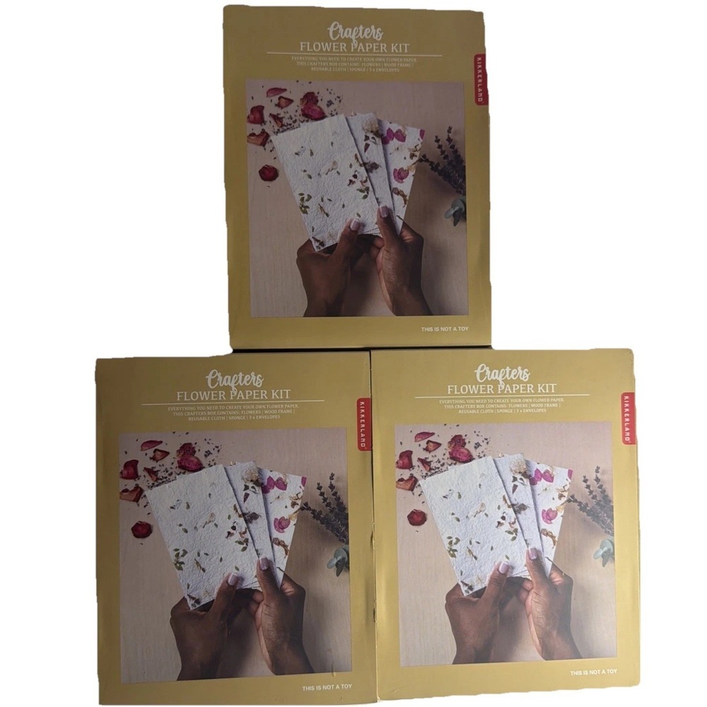 Kikkerland Crafters Paper Flower Kit Novelty Decor LOT OF 3 BOXES NEW
